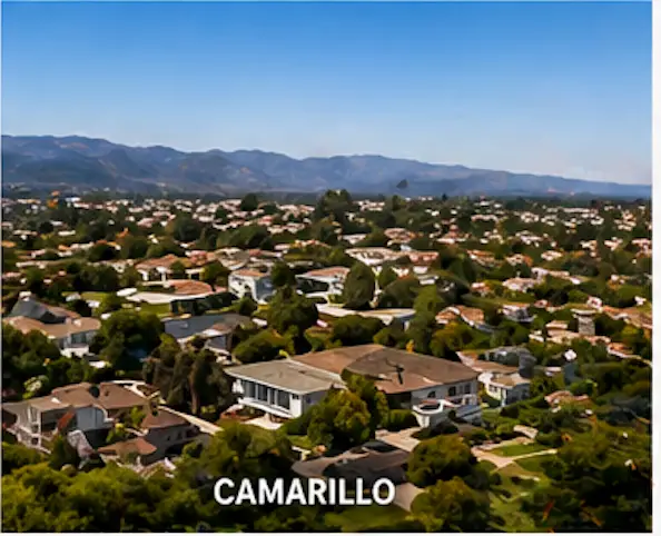 Aerial view of Camarillo neighborhood served by Stellar Sewers