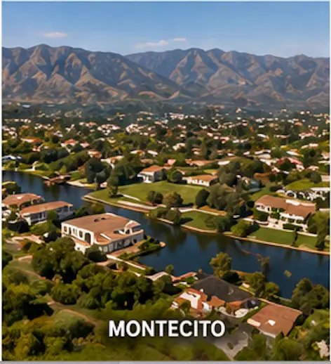 Aerial view of Montecito neighborhood served by Stellar Sewers